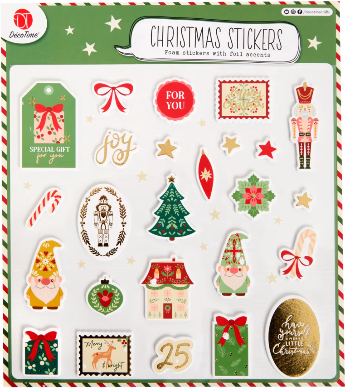 DécoTime kerststickers - Met 3D-effect & Glittervulling - Kerst