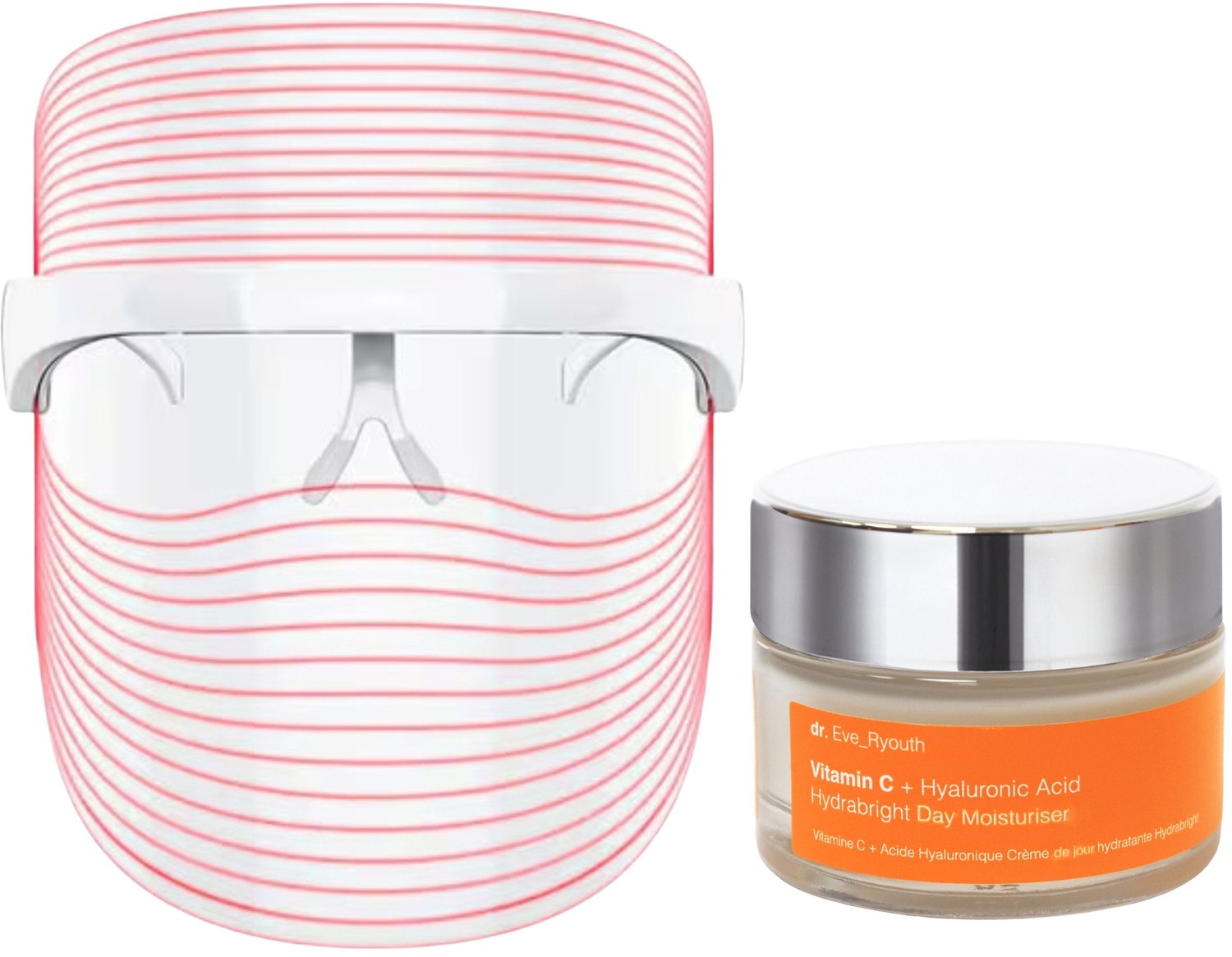ErthSkin London Draadloos 3-Kleuren LED-Masker + Hydrabright Dagcrème