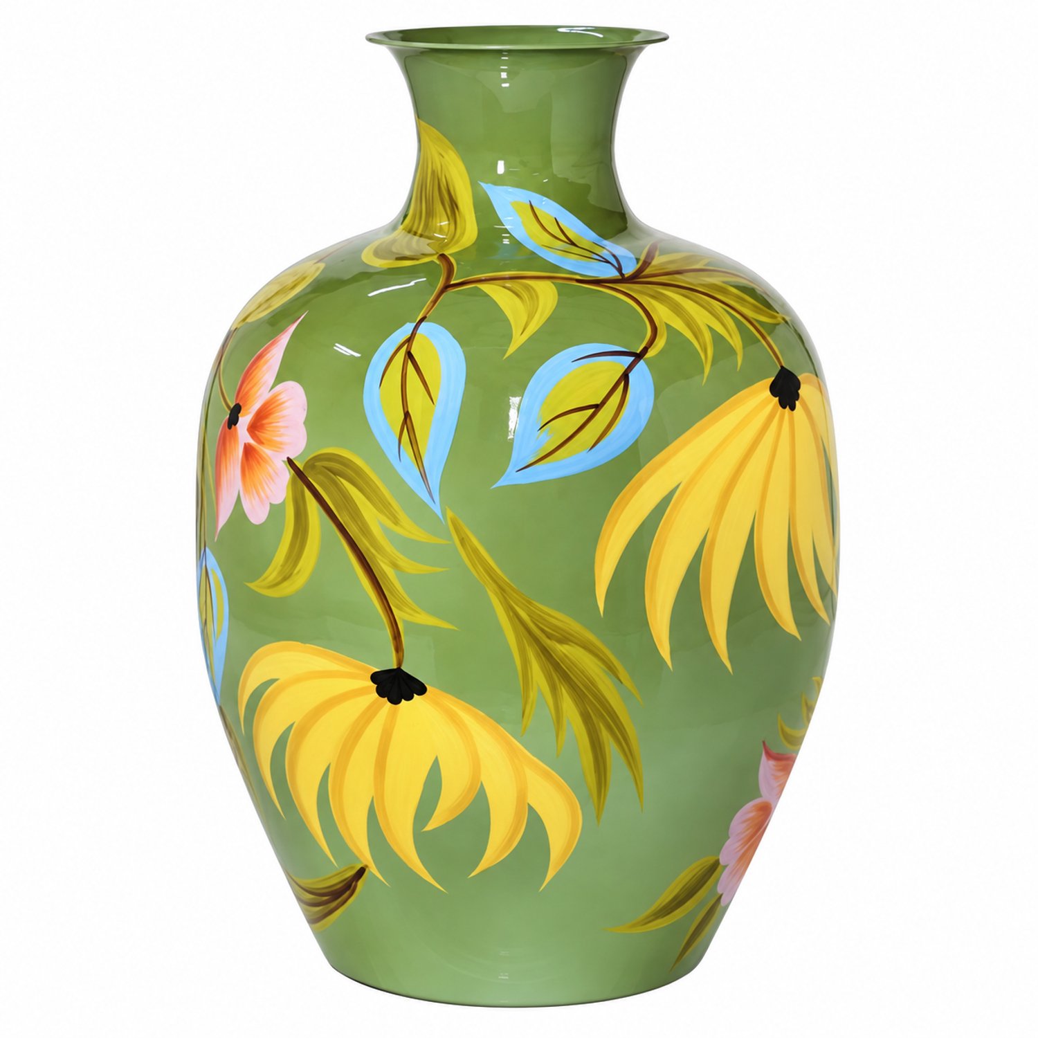 Colmore by Diga vaas groen handbeschilderd enamel 33x33x49cm
