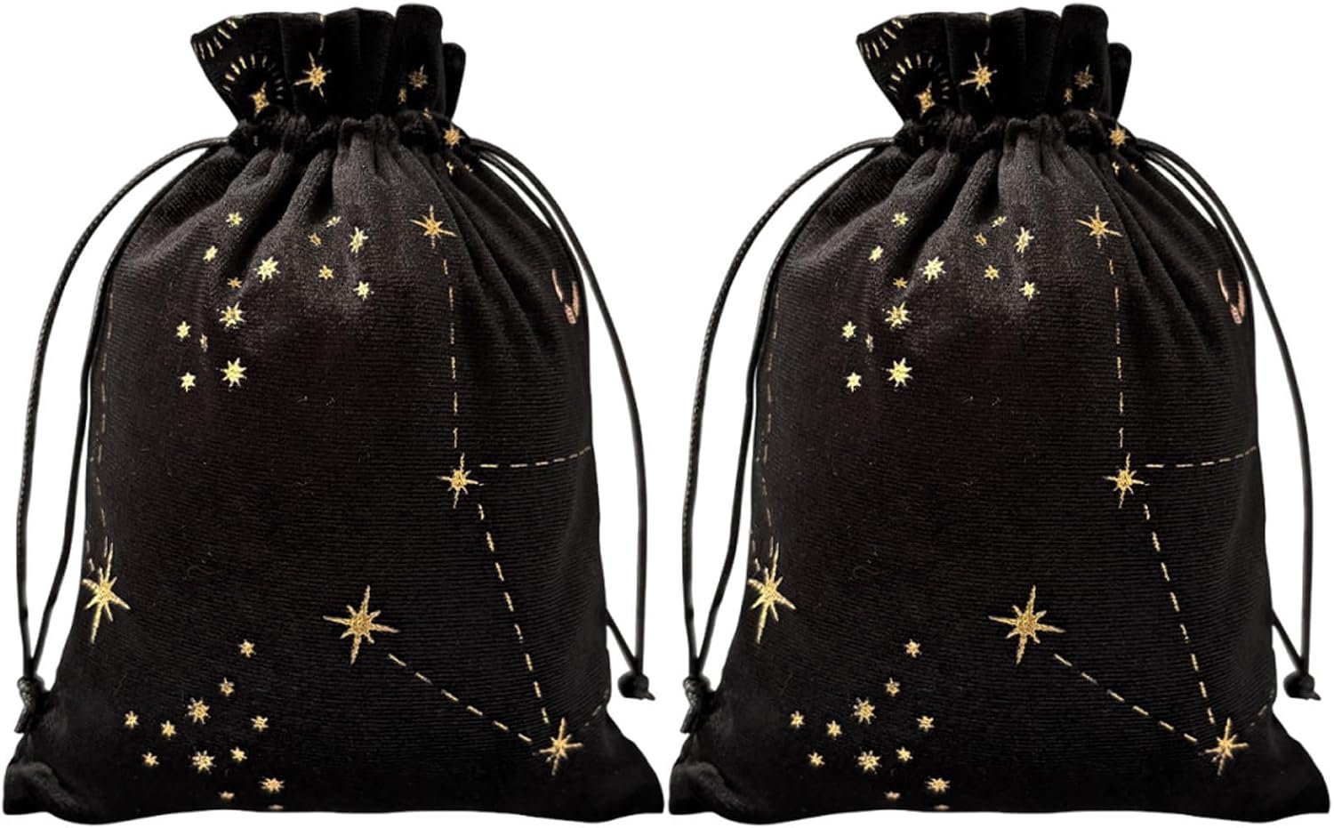 2 Stuks Zachte Zwarte Fluwelen Trekkoordzakjes Kleine Herbruikbare Opbergzakjes voor Oorbellen Horloges Munten Cadeauverpakking voor Feestjes