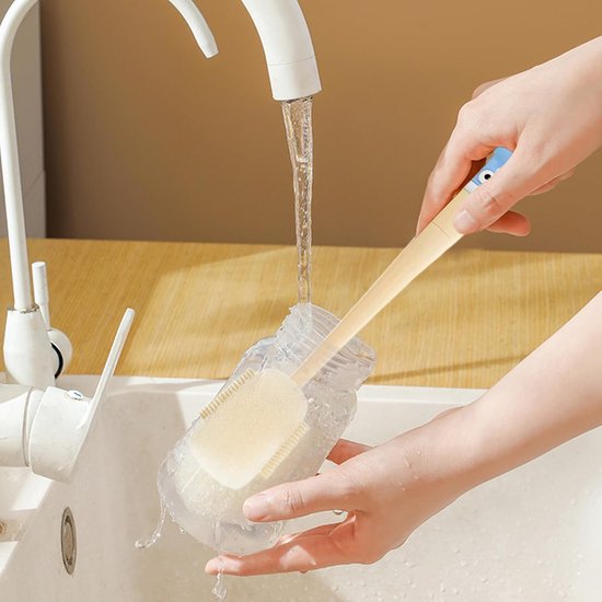 Schoonmaak Borstel | Multifunctionele Flexibele Schoonmaakborstel,Flessenwasborstel Bekerreiniger Gereedschap | Voor Keuken Huishouden School En Deksel Wijn Karaaf Mok Smalle Hals — afbeelding 5