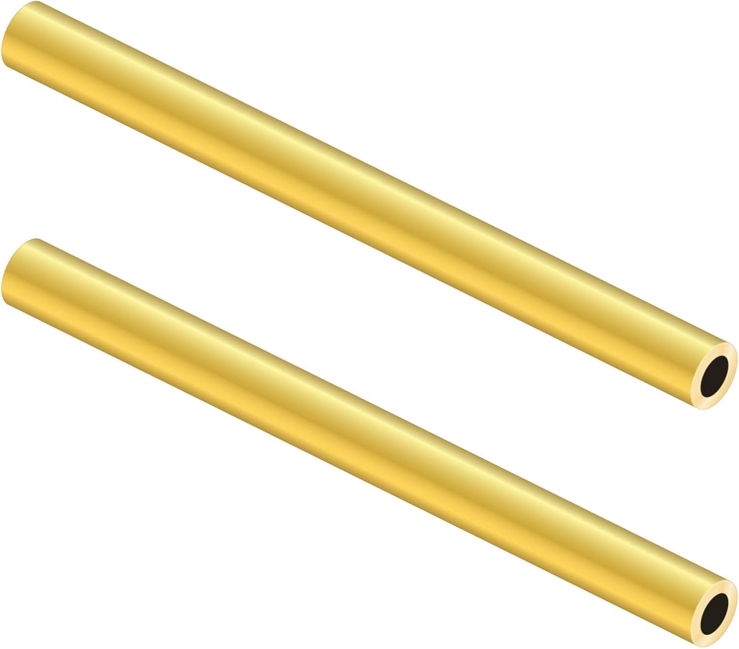 Messing buis 8 mm OD x 1,5 mm wanddikte x 200 mm lengte, naadloze ronde messing buizen voor doe-het-zelf handwerk (2 stuks)