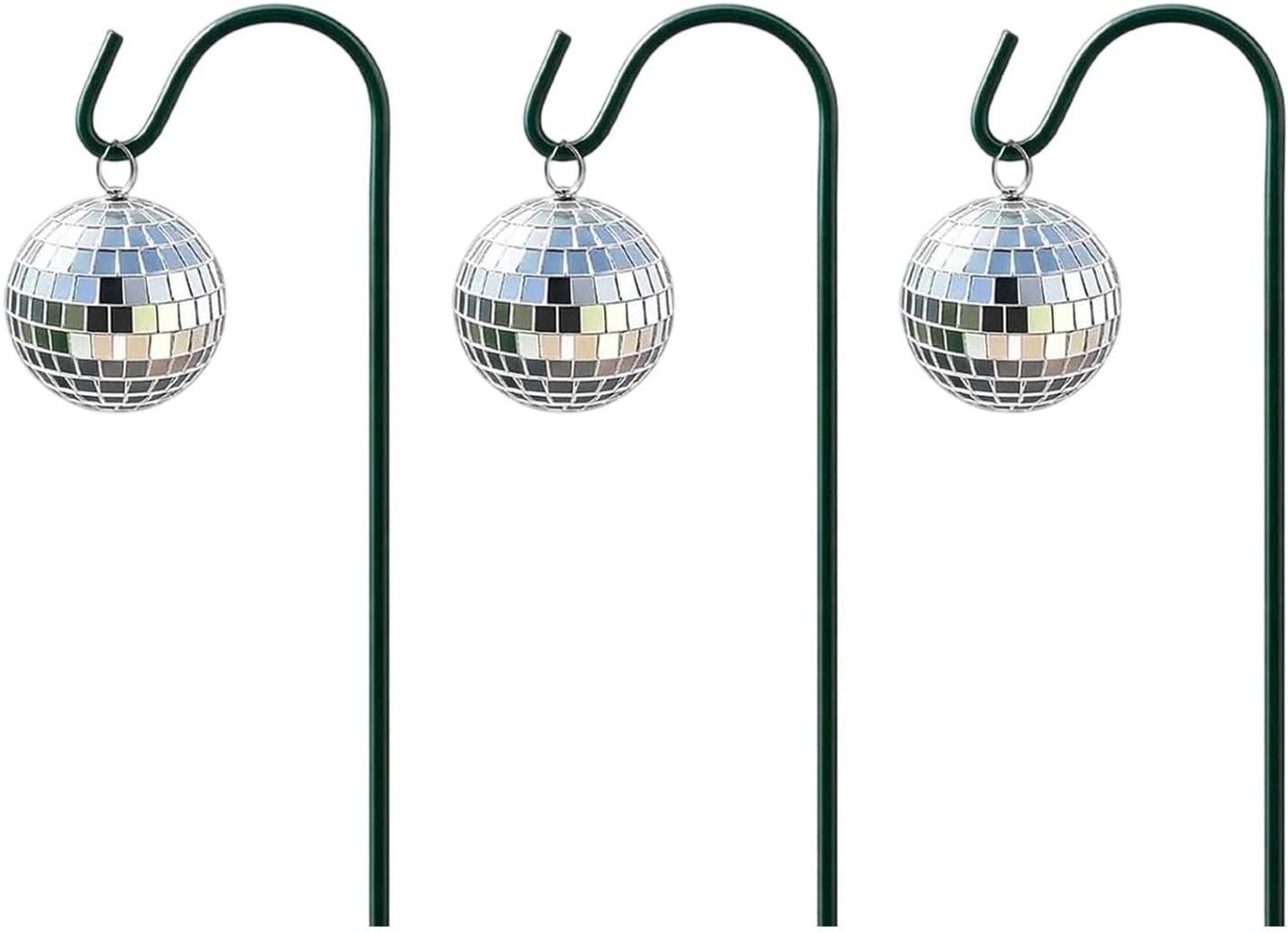 Discobol Tuinstake Waterdicht Zilverkleurige Reflecterende Glitter Set