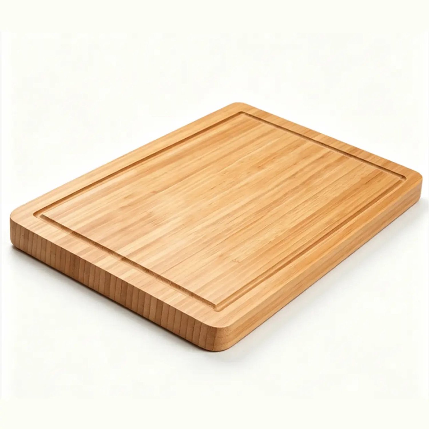 Dikke bamboe Snijplank 45 x 30 cm met Sapgroef – Dikke Houten Serveerplank en Onderzetter