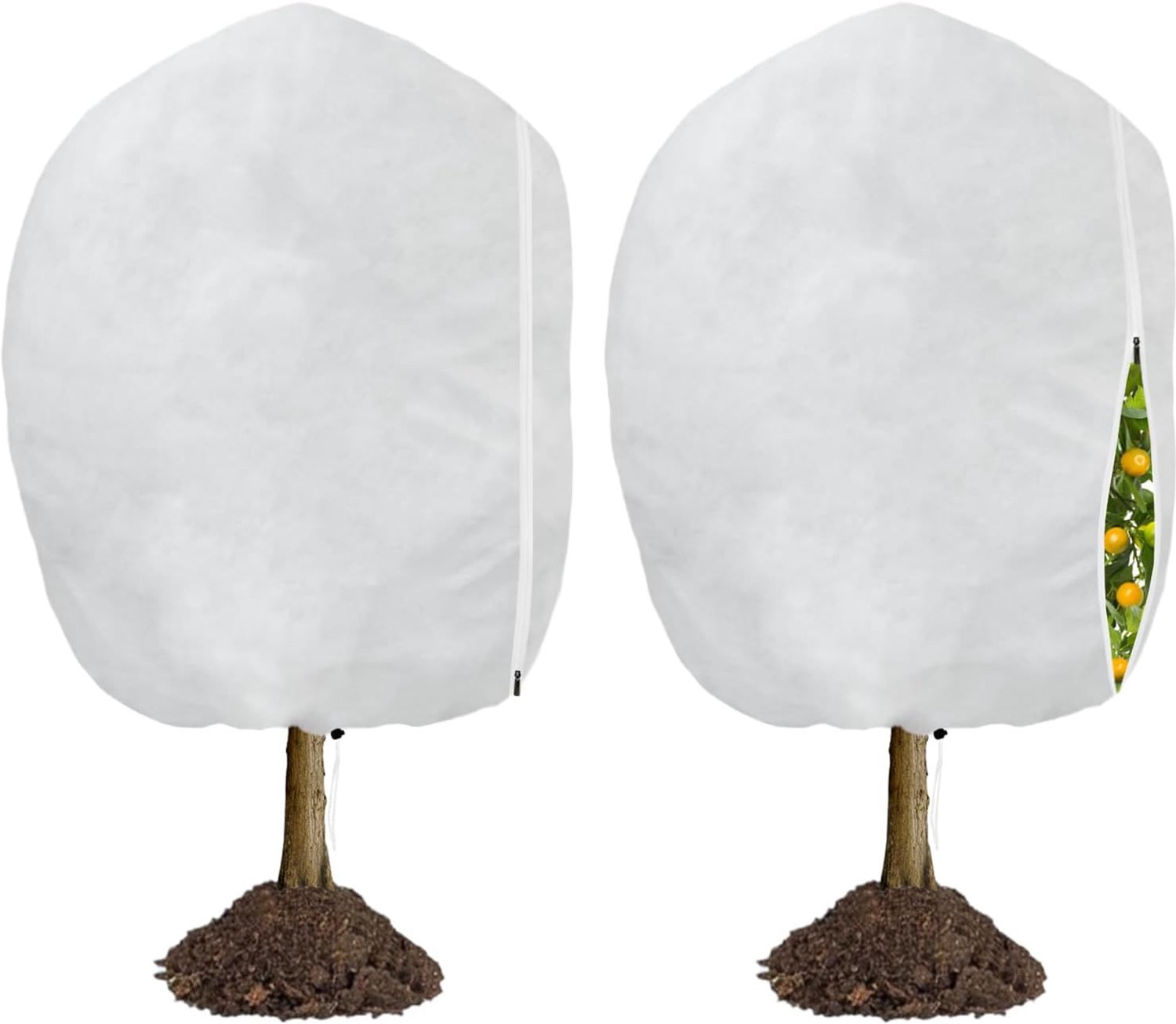 Famanu - Winterbescherming voor planten - Beschermt potplanten tegen vorst - Duurzaam polyester - Groen 2 stuks