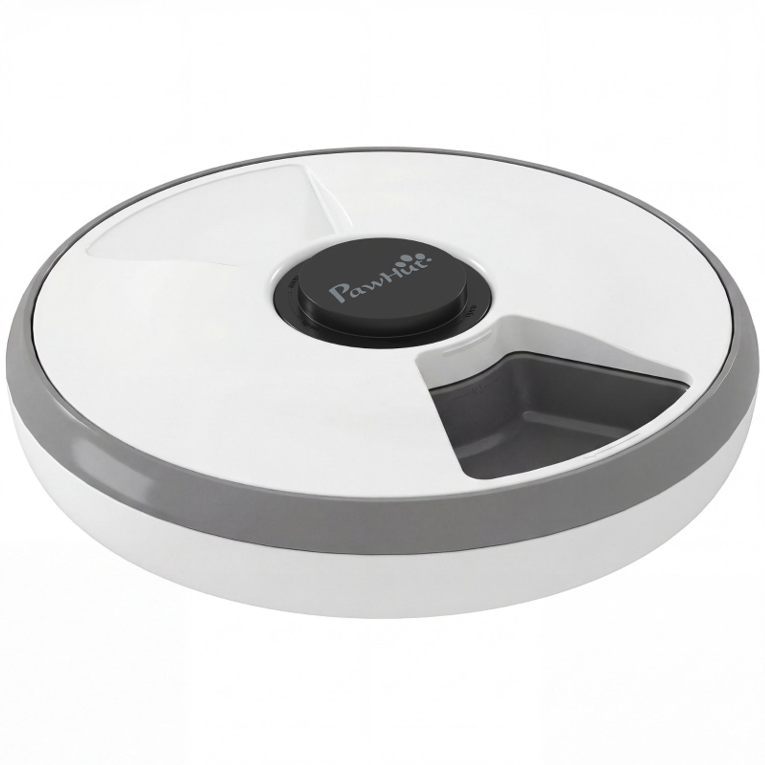Automatische voerautomaat voor zes maaltijden - Draadloos met timer en ledscherm - Voor katten en kleine honden - ABS grijs