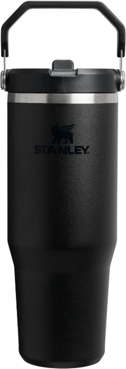 STANLEY IceFlow 2.0 Flip Straw Tumbler 30 oz / 0.86L (Zwart) – Geïsoleerde RVS Drinkfles met Handvat – Lekvrije Thermosbeker met Flip Straw – BPA-vrij