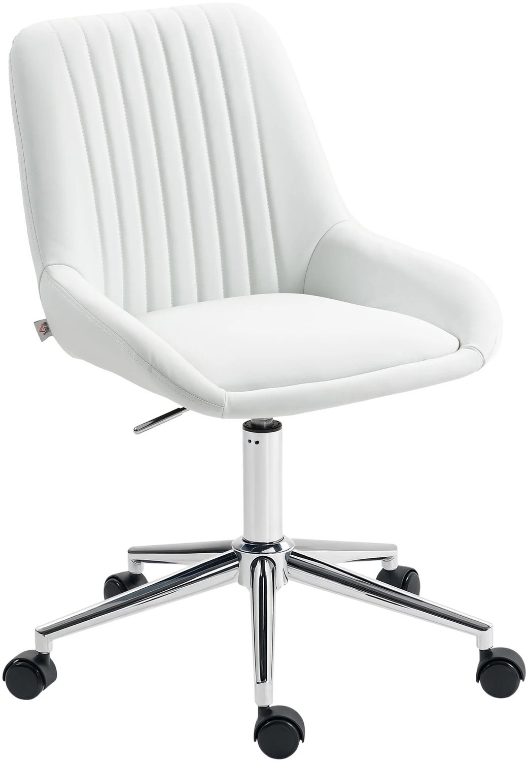 Prime Home Bureaustoel - Kantoorstoel - Zitstoel bureau - Met rugleuning - Ergonomische bureaustoel - Verstelbare hoogte - 360 graden draaibare basis - Synthetisch leer - Siliconen - 80-90 x 52 x 58cm - Wit