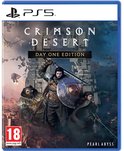Crimson Desert Day One Edition voor PS5 met strijders in een fantasy-omgeving en PEGI 18-leeftijdsclassificatie.