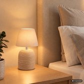BRILONER Cera – Tafellamp oplaadbaar – draadloos – voor binnen en buiten – dimbaar – oplaadbare accu – keramiek – beige – Ø14 x 24 cm