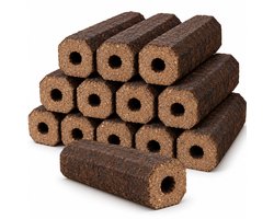 Pini Kay - Houtbriketten – 12 Stuks – ca. 10 kg – Hardhout Briketten – 850 g per Briket – Voor Houtkachel, Open Haard & Vuurkorf
