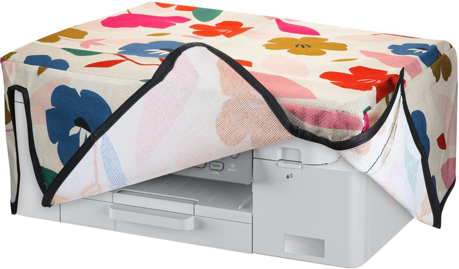 kwmobile linnen hoes geschikt voor Brother MFC-J4335DW cover - Printer beschermhoes - Bonte bloemen design