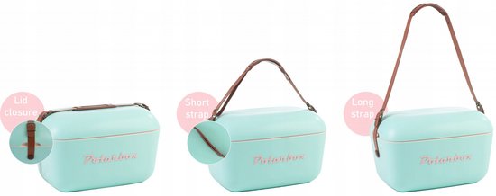 Polarbox Koeltas Turquoise/Bruin 12L - Retro Stijl van Polarbox — afbeelding 4