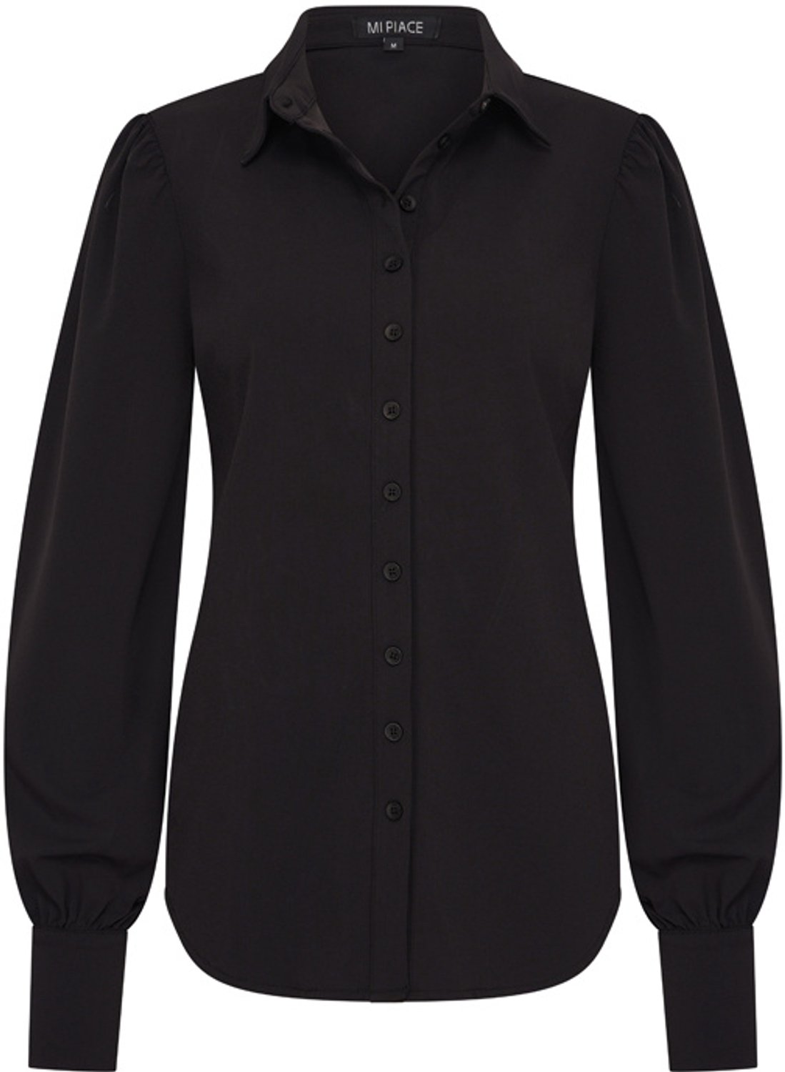 MI PIACE - Travel Blouse Pofmouw Uni Black 2037 - Maat : XXL
