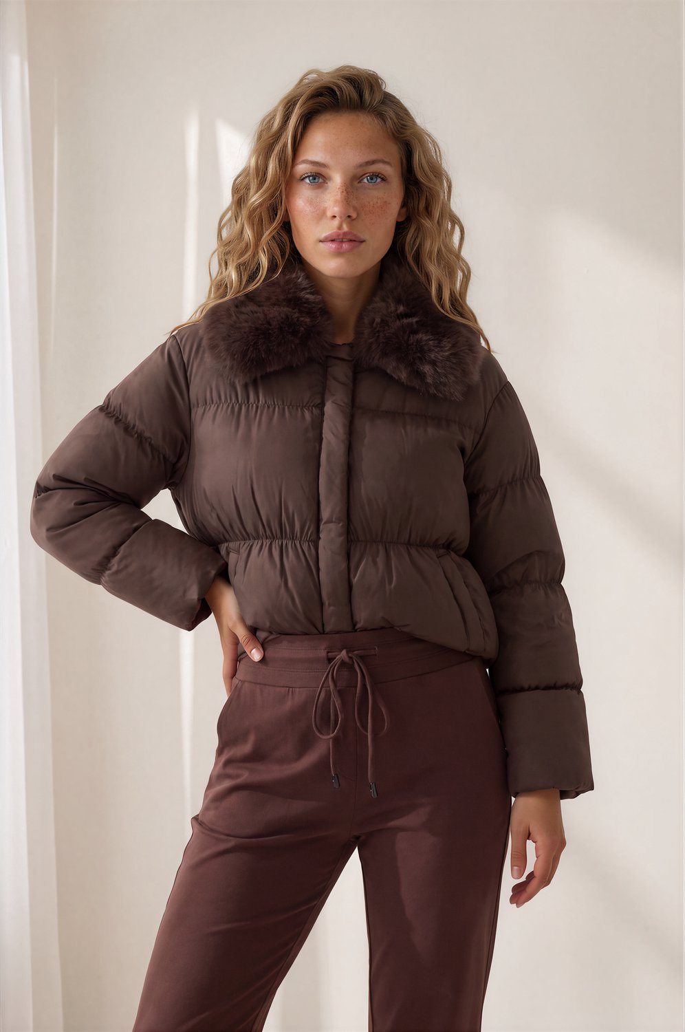 MI PIACE - Dames Winterjas 7667 Brown - Maat : M/L