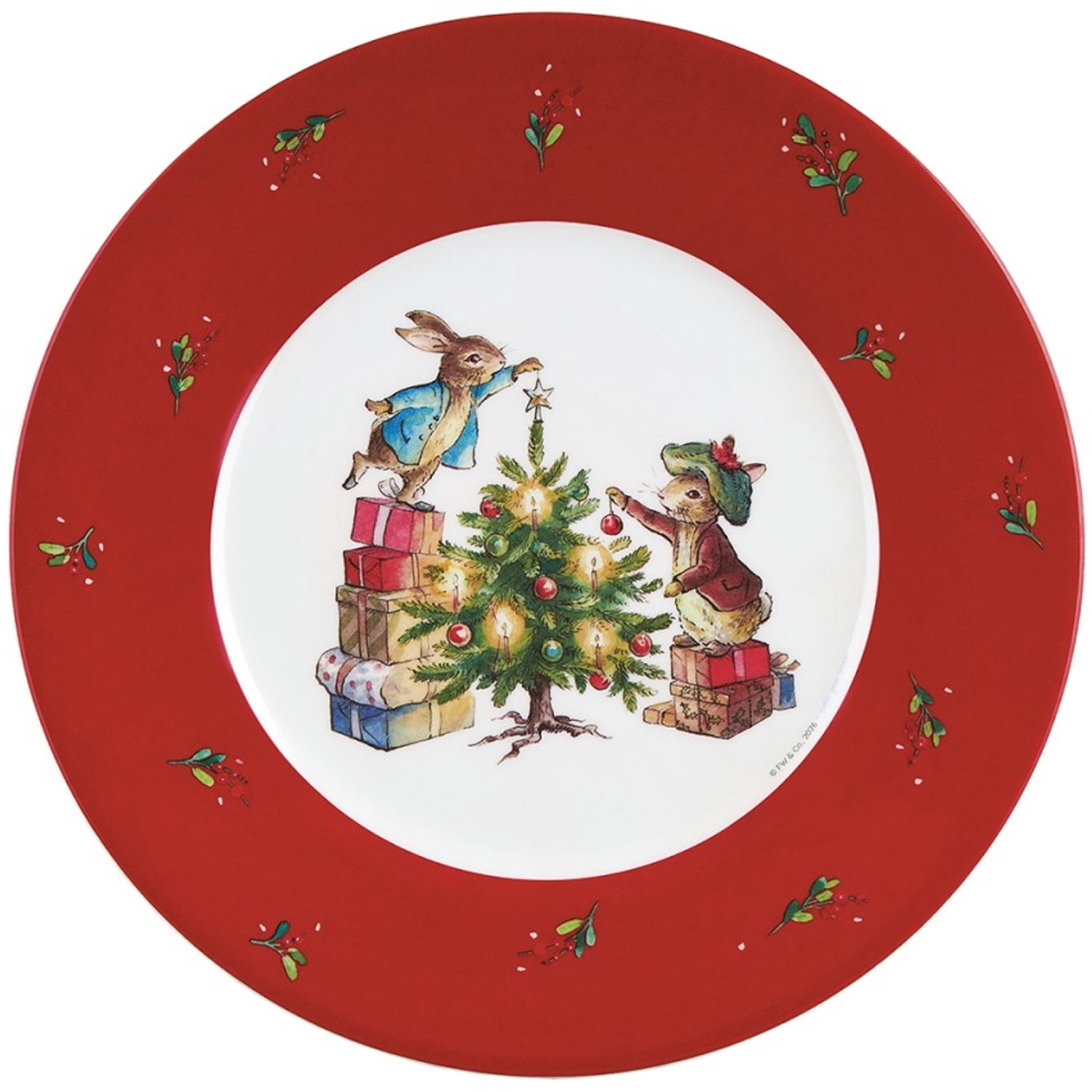 Kerst Bordje Peter Rabbit 20 cm
