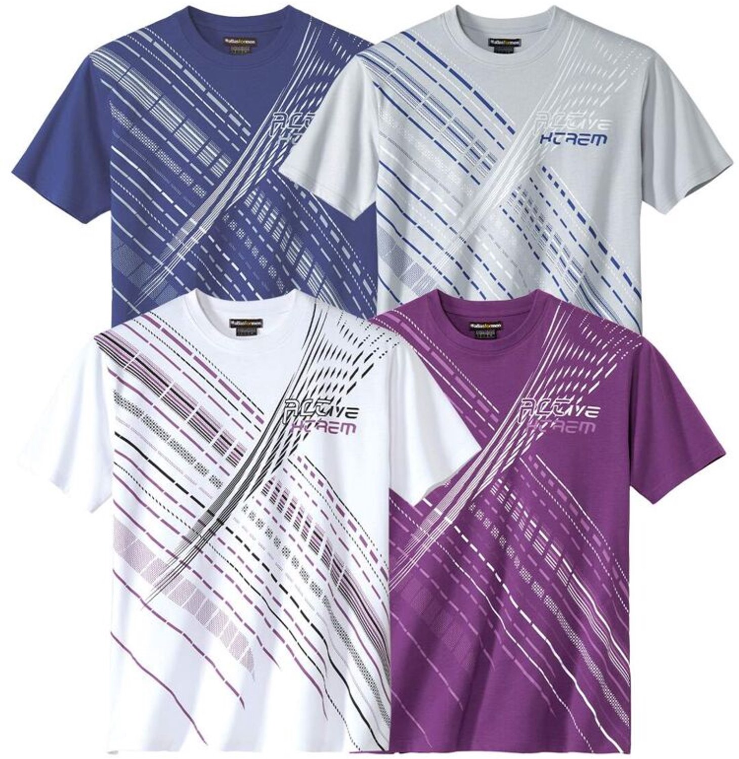ATLAS FOR MEN - Set van 4-T-shirts Sportmen - Heren - Verkrijgbaar in grote maten - 3XL