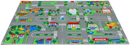 speelkleed - speeltapijt - 140 x 200 cm - speelmat - cityfun - antislip en wasbaar — afbeelding 4