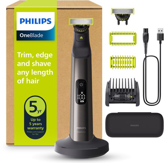 Philips OneBlade Pro 360 Face + Body – Oplaadstandaard- Trimmer, scheerapparaat en styler in 1 - Inclusief luxe reisetui - QP6652/30