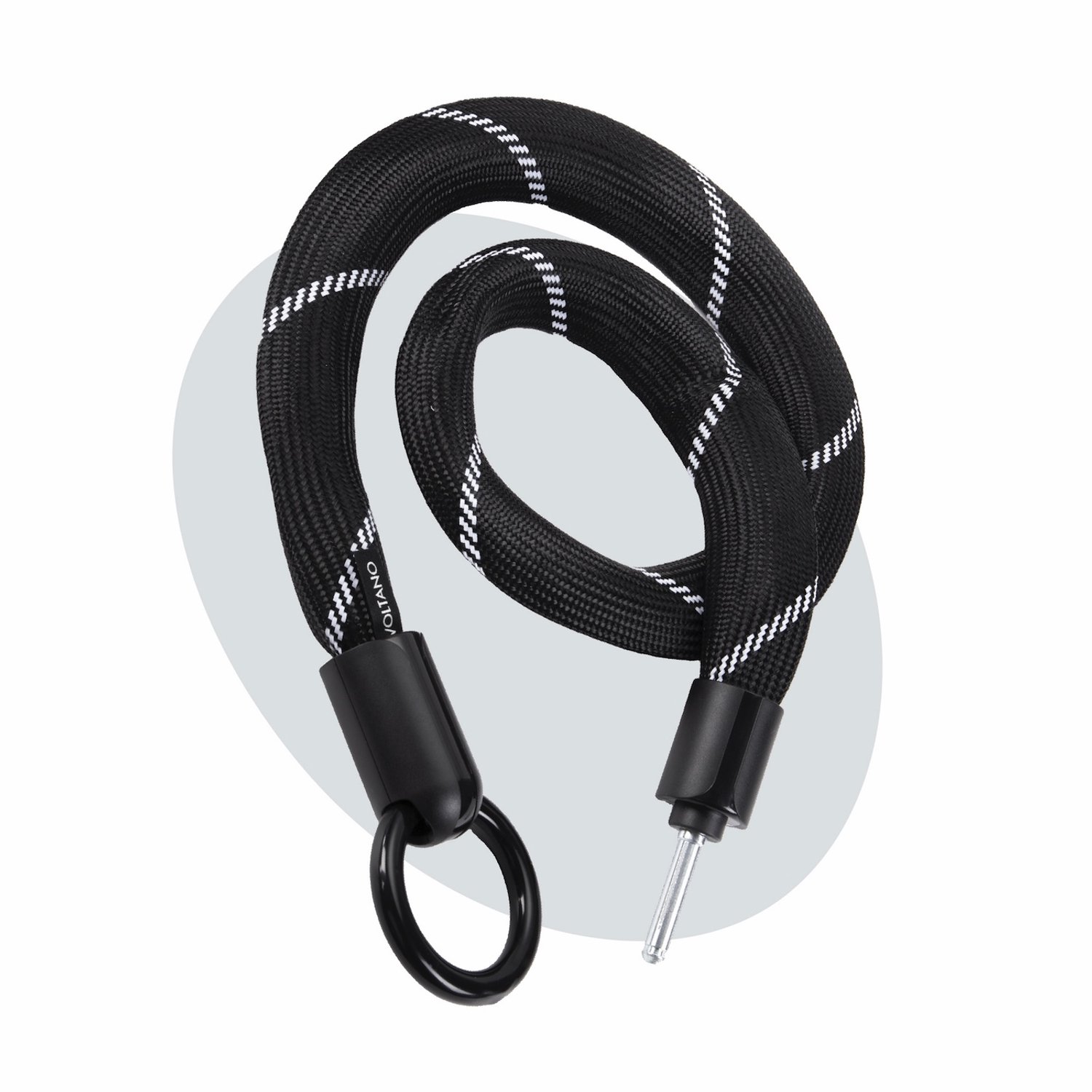 Voltano Insteekketting – 140 CM – Zwart - 8 MM Gehard Staal - Polyester Beschermhoes - Geschikt voor Stadsfiets / E-bike