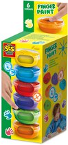 SES Creative Vingerverf - 6 Kleuren in Potjes - Vanaf 2 Jaar - 6 x 45 ml - Knutselen - Glutenvrij - Schoencadeautjes Sinterklaas