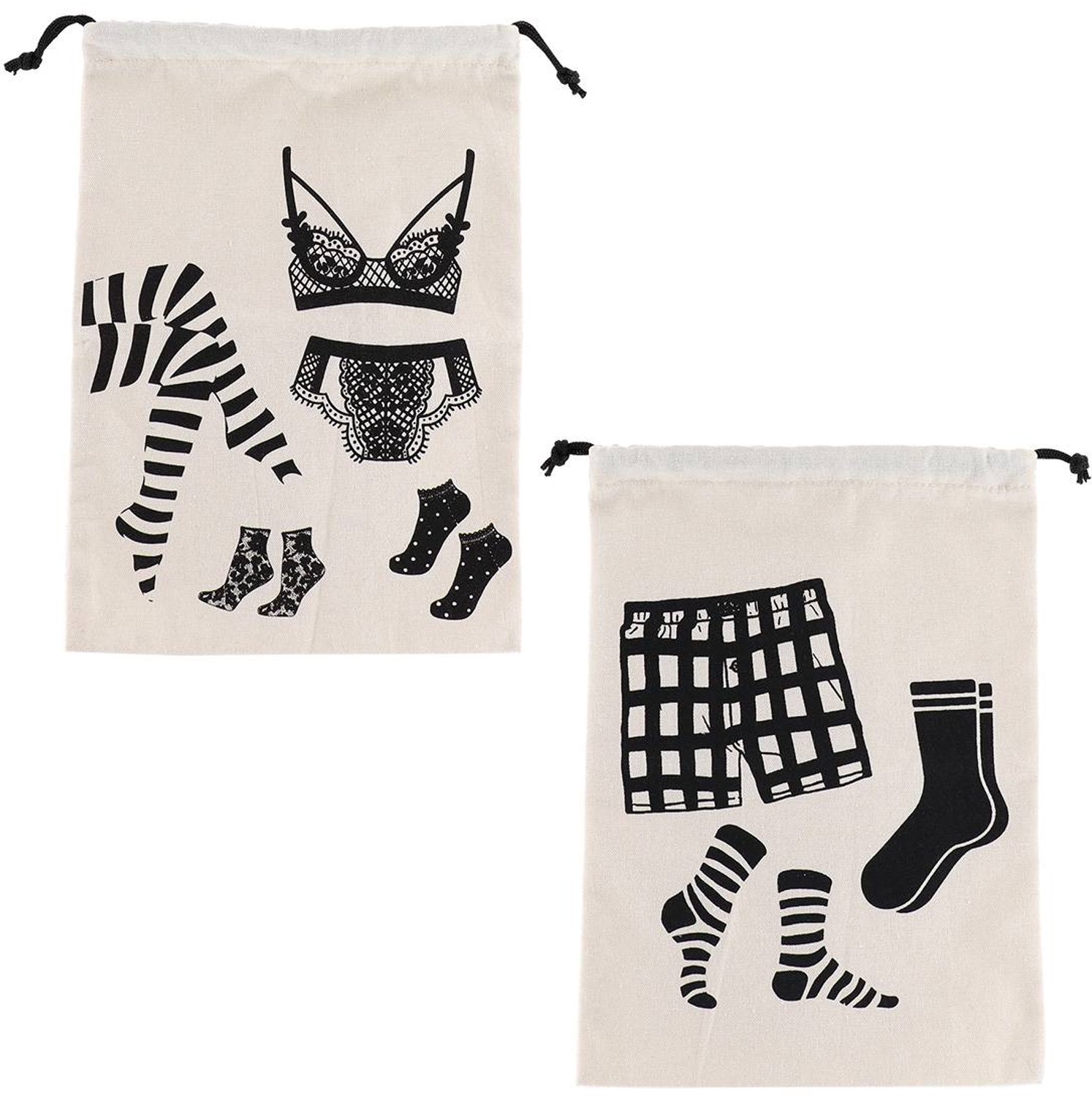 Sac à sous-vêtements de voyage assorti homme et femme en polyester et coton