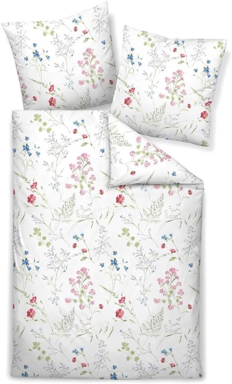 Janine Mako Satin Dekbedovertrek 155x220 cm + 80x80 cm Bloemendessin