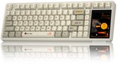 EPOMAKER x AULA L99 - Crème / Bruin - Mechanisch Gaming Toetsenbord – 96% Layout – Groot LCD Display – RGB – Tri-Mode – Hot-Swappable – Draadloos & Bedraad