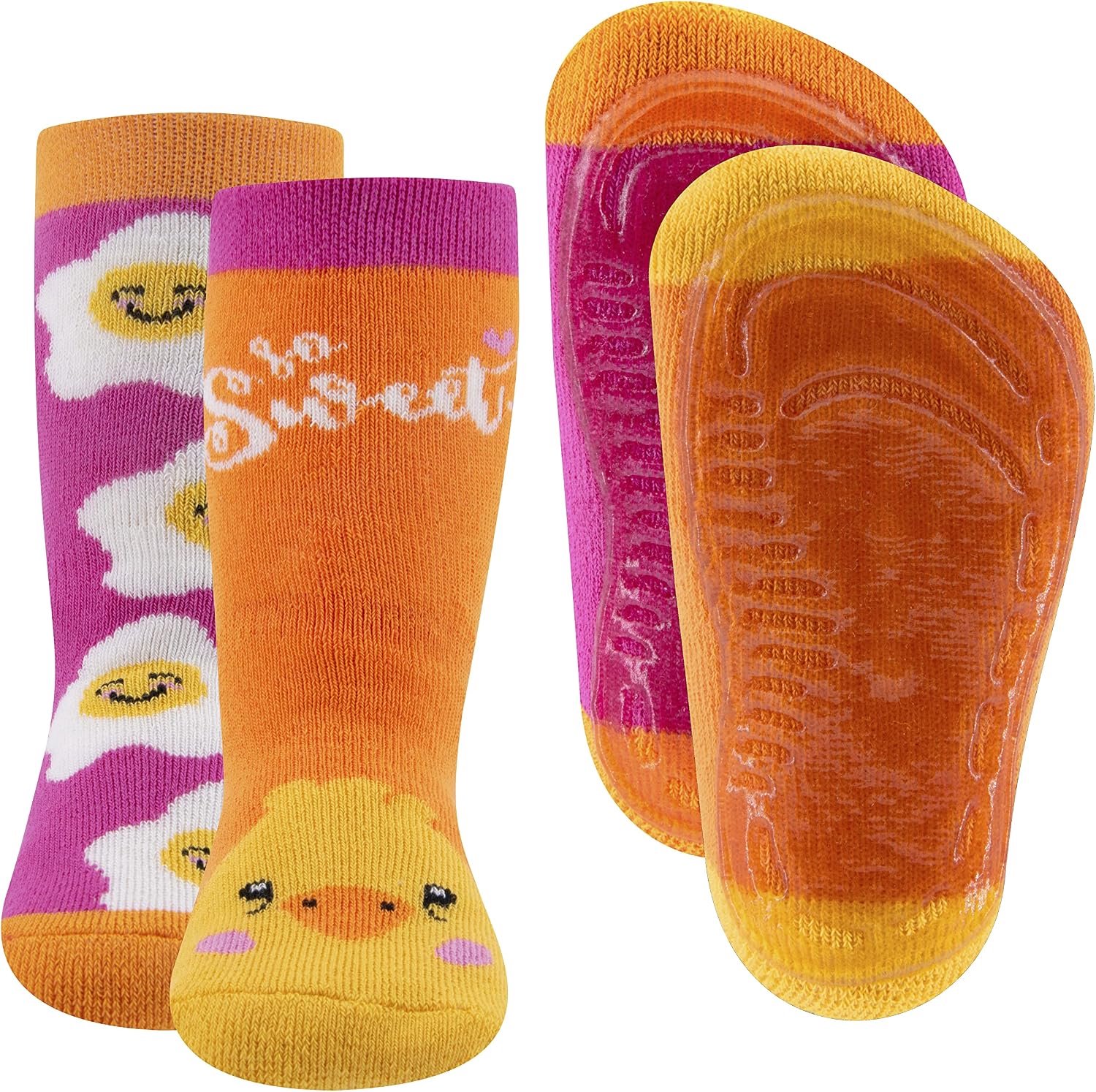 EWERS Stoppersokken Meisjes met Kip & Ei Motief - 2 paar, Antislip