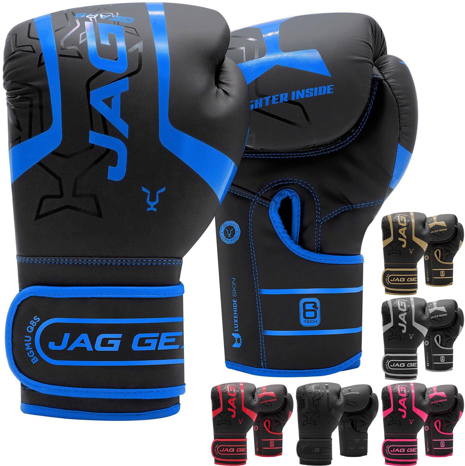 JAG Gears Alfa - Bokshandschoenen - Training - Vechtsport-handschoenen - Boksen - Blauw - Mat - 14 oz