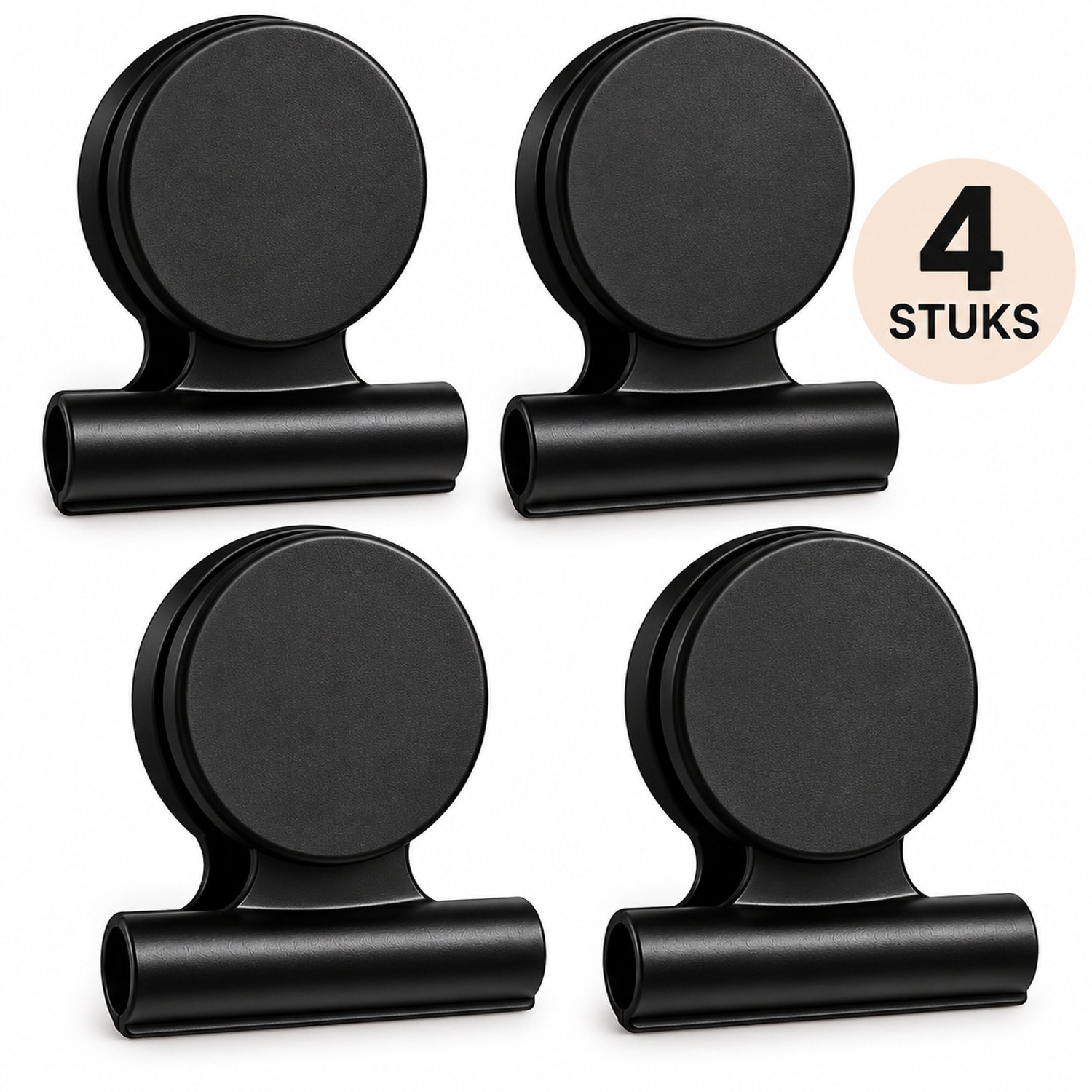 Nina’s Giftshop® Magnetische Koelkast Clip 4 Stuks – Koelkastmagneet – Magnetische Clip – Notitiehouder – Memo Houder – Foto Houder – Keuken – Zwart