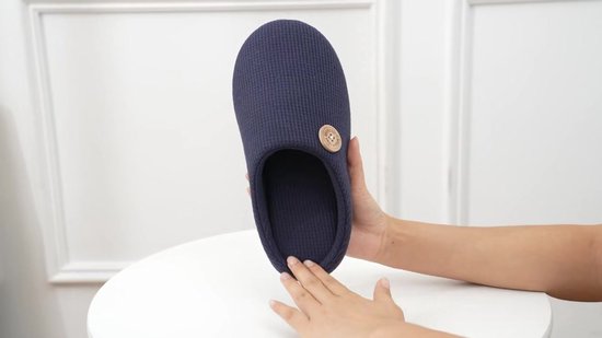 Olanly - Heren Pantoffels - Open Slippers - Zachte Winterpantoffels - Anti-slip - Zwart - 38-39 - Geschikt voor voetlengte van 24 cm