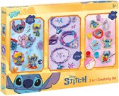 Disney Stitch 3-in-1 Knutselset XL - Armbandjes, gipsfiguren, Diamond Painting magneten en sleutelhanger - Speelgoed Kinderen - Knutselen - Voor meisjes en jongens - Vanaf 5 jaar - Totum