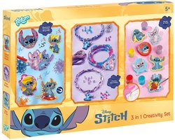 Disney Stitch 3-in-1 Knutselset XL - Armbandjes, gipsfiguren, Diamond Painting magneten en sleutelhanger - Speelgoed Kinderen - Knutselen - Voor meisjes en jongens - Vanaf 5 jaar - Totum