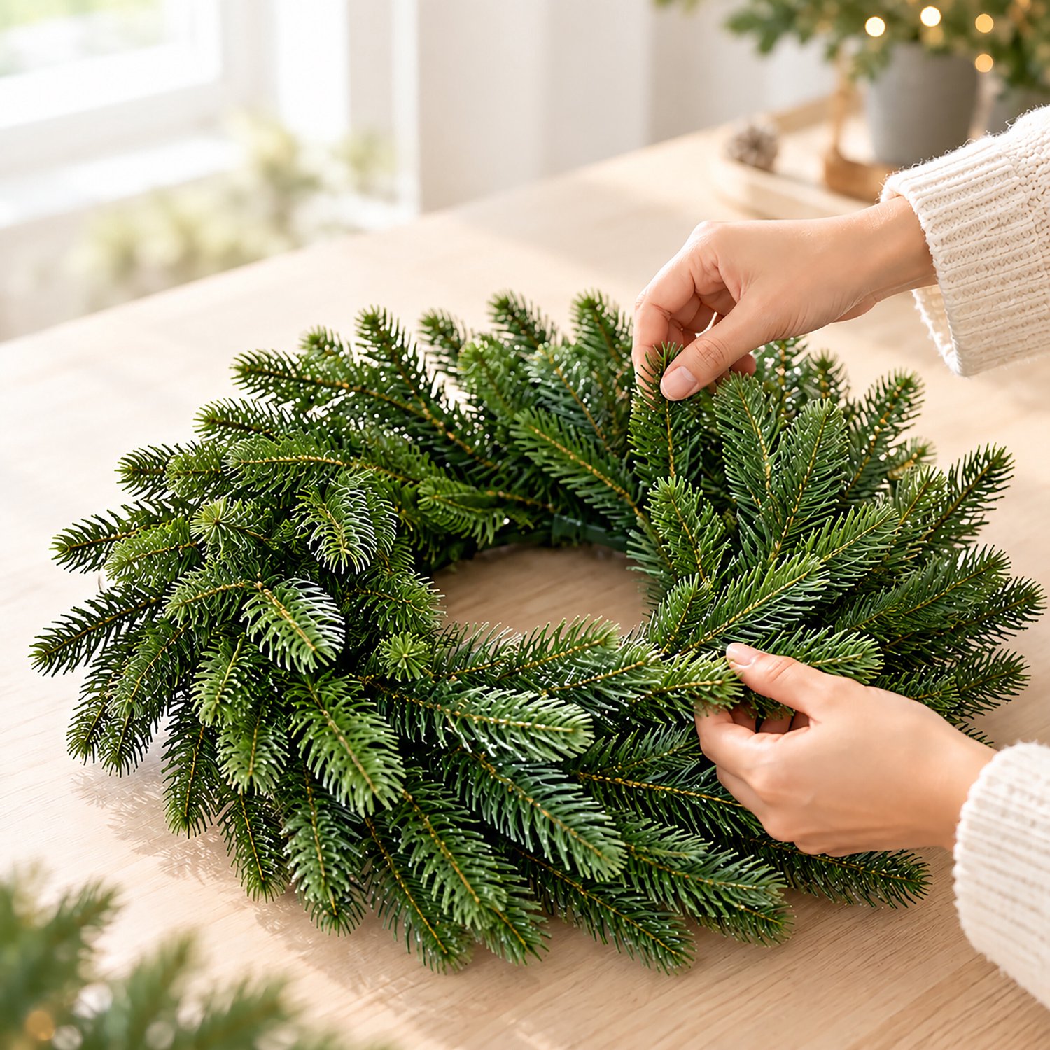 Adventskrans - 40 cm - groen – foto 5
