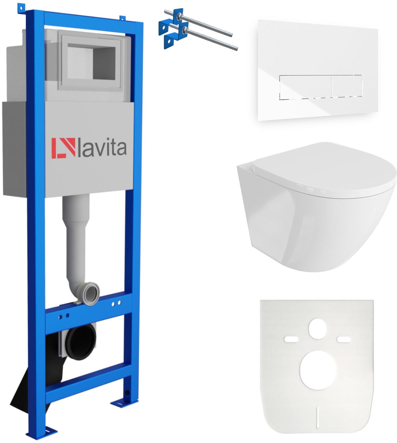 LAVITA complete toiletset SOFI ONE LAV 101 LAV 200.3.1 randloos wit