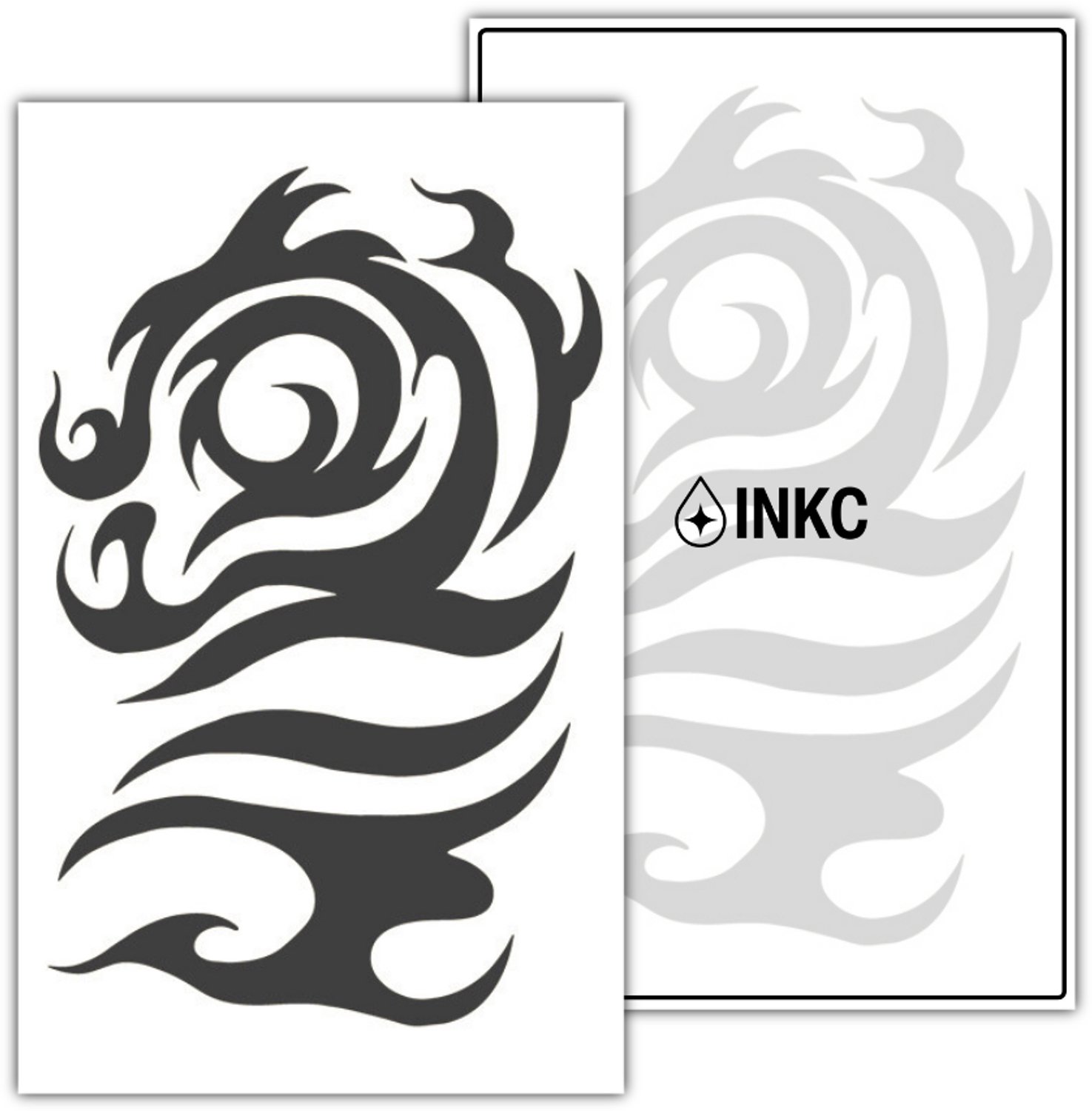INKC - Tijdelijke Tattoo - Golf Tribal - Nep Tattoo - Plak Tattoos - Blijft tot 2 weken - 11 x 18cm