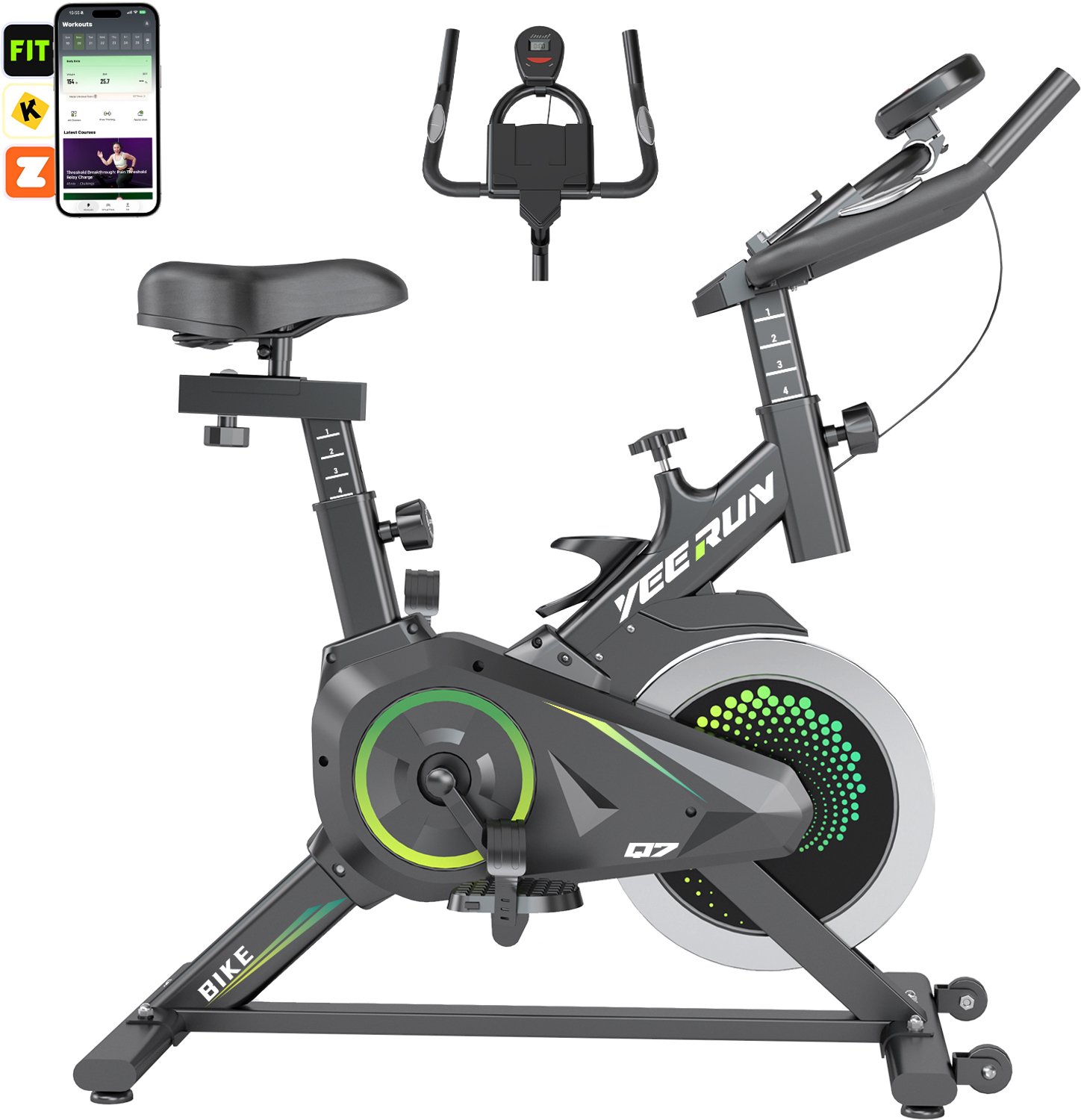 YEE RUN Hometrainer - 0-100% Verstelbare Weerstand
