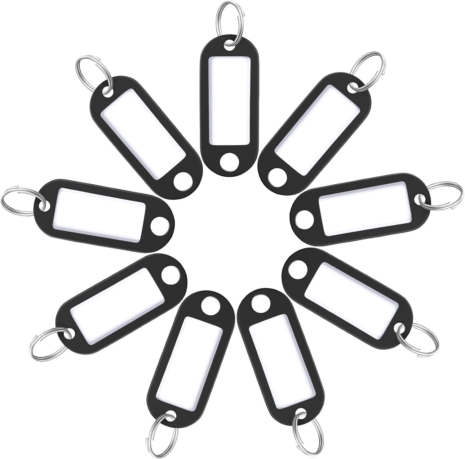 Bondoo Sleutellabels 25 stuks - Sleutelhangers - Naamlabels - Labels - Met sleutelringen en Naamkaartjes - Sleutel labels - Sleutelhanger tag - Zwart