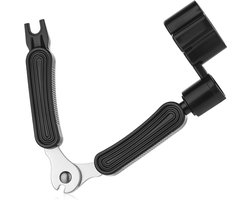 3 in 1 Gitaar Snarenwinder - Brugpin verwijderaar - Bridge pin puller - String Cutter - Onderhoudsset voor gitaarsnaren - zwart