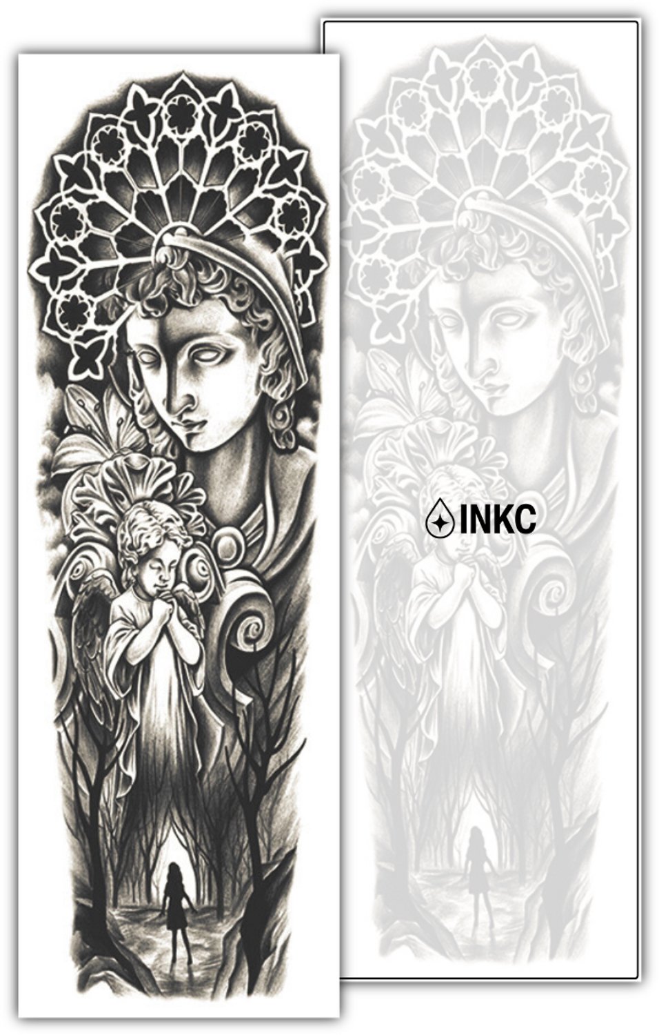 INKC - Tijdelijke Tattoo - Bescherm Sleeve - Nep Tattoo - Plak Tattoos - Blijft tot 2 weken - 16 x 47cm