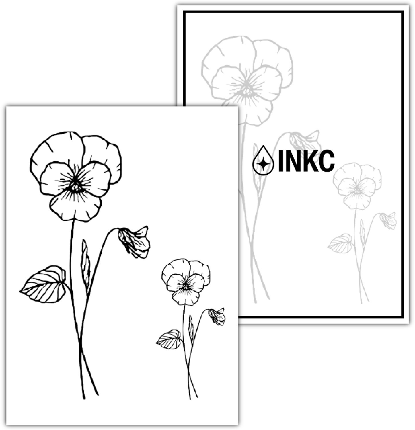 INKC - Tijdelijke Tattoo - Geboortebloem februari Viooltje - Nep Tattoo - Plak Tattoos - Blijft tot 2 weken - 8 x 11cm
