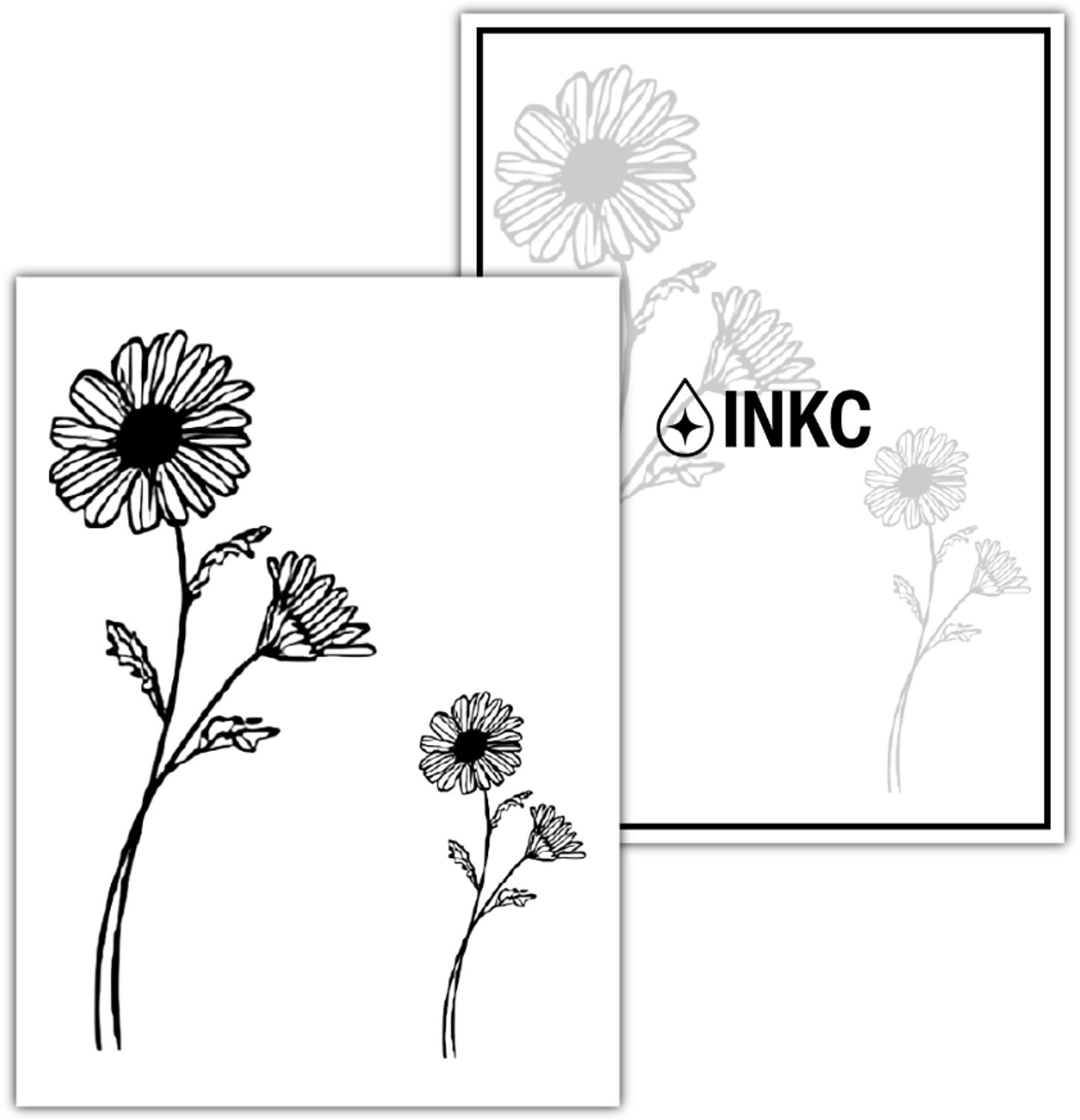 INKC - Tijdelijke Tattoo - Geboortebloem april Madeliefje - Nep Tattoo - Plak Tattoos - Blijft tot 2 weken - 8 x 11cm