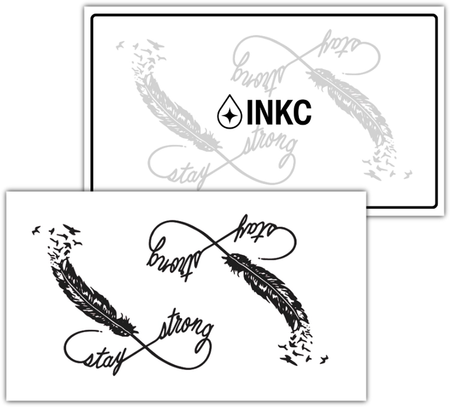 INKC - Tijdelijke Tattoo - Stay Strong - Nep Tattoo - Plak Tattoos - Blijft tot 2 weken - 7 x 12cm