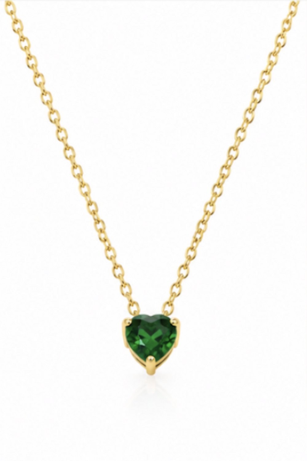 Luxe ketting - verguld - Groen Zirkonia - Stijlvolle ketting - Goudkleurig - Roestvrijstalen -Cadeau Voor Vrouwen- cadeau -Valentijn - Liefde - Verrassing- kerst cadeau