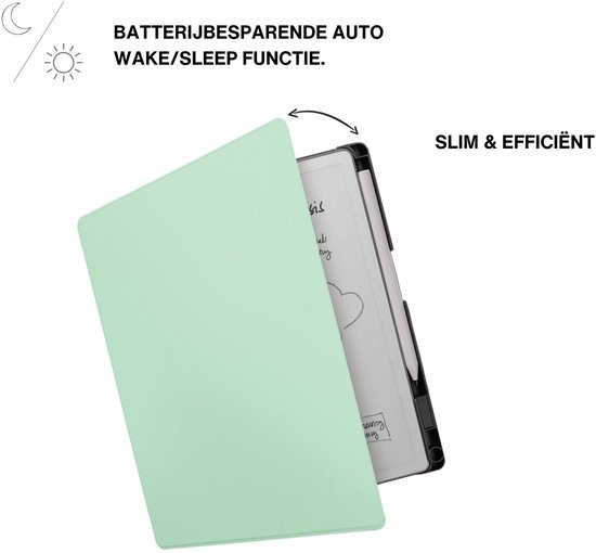 Lunso ReMarkable Paper Pure book folio cover PU leer hoes - Groen — afbeelding 3