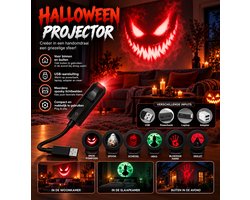 Halloween Projector – Spooky Lichtdecoratie – Binnen & Buiten – Verschillende Inputs - Halloween Decoratie - + gratis pompoentje