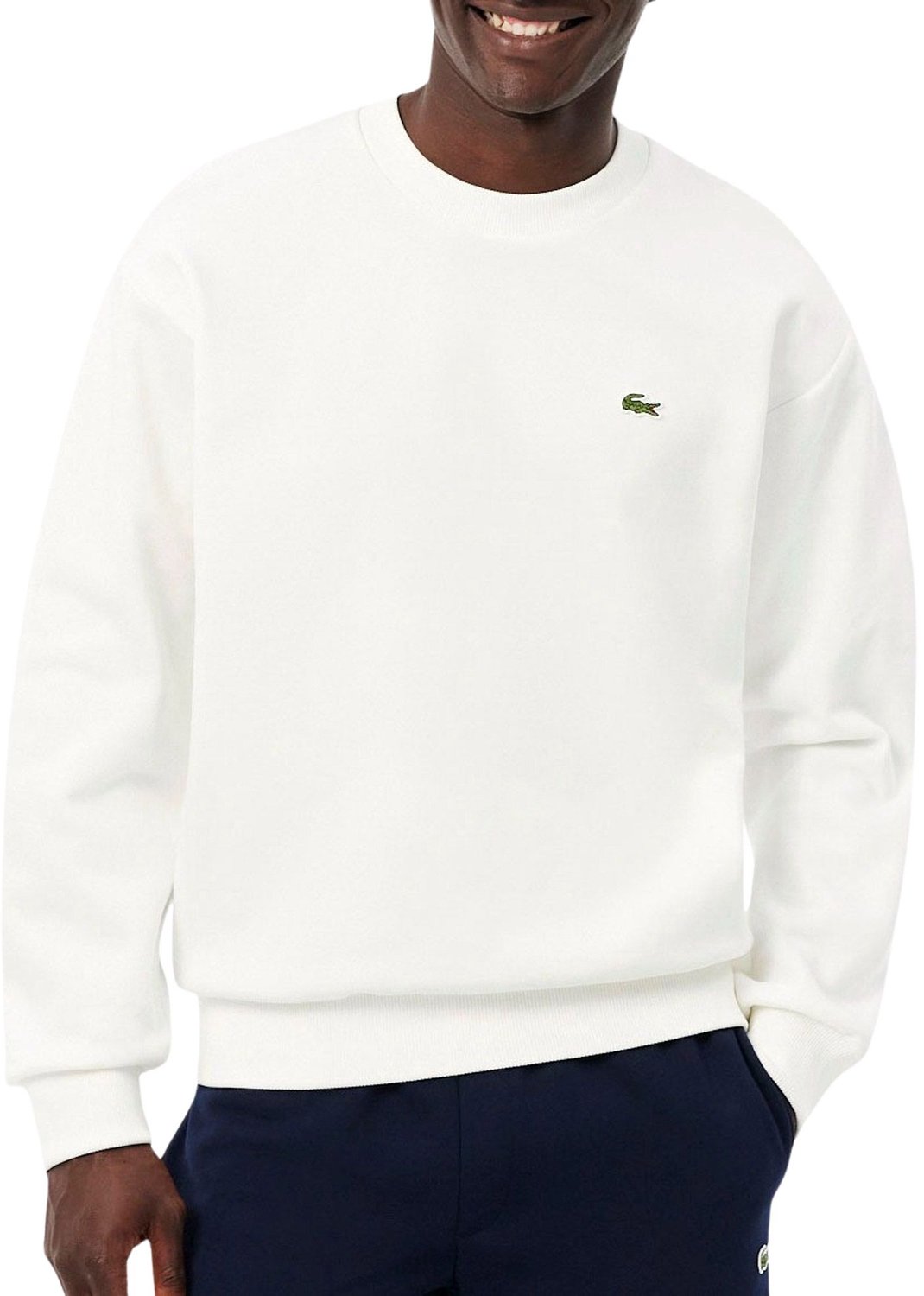 Lacoste Cotton Fleece Sweater Heren Wit