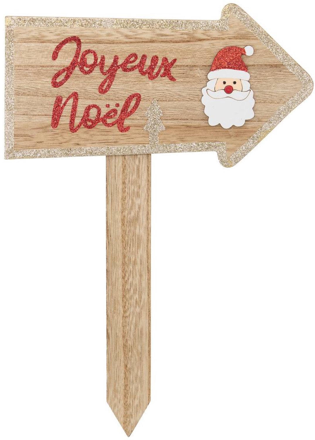 Pancarte joyeux Noël en bois H. 30 cm