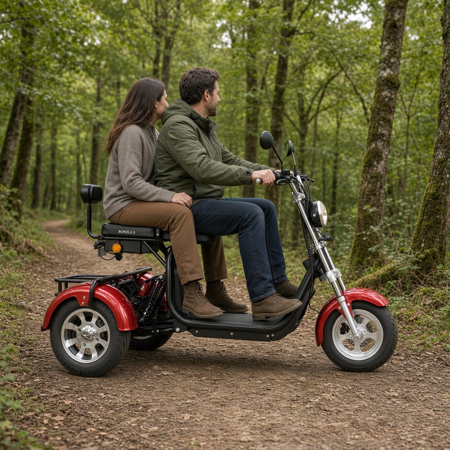 Eco Wielen E-Trike – Elektrische driewielscooter voor 2 personen – 2000 W – Uitneembare accu 20 Ah – Achteruitrijfunctie – foto 4